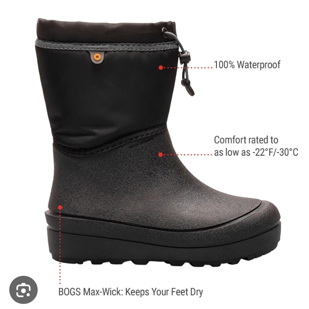 BOGS Kids Snow Shell Waterproof Snow Boots - Size Junior 2